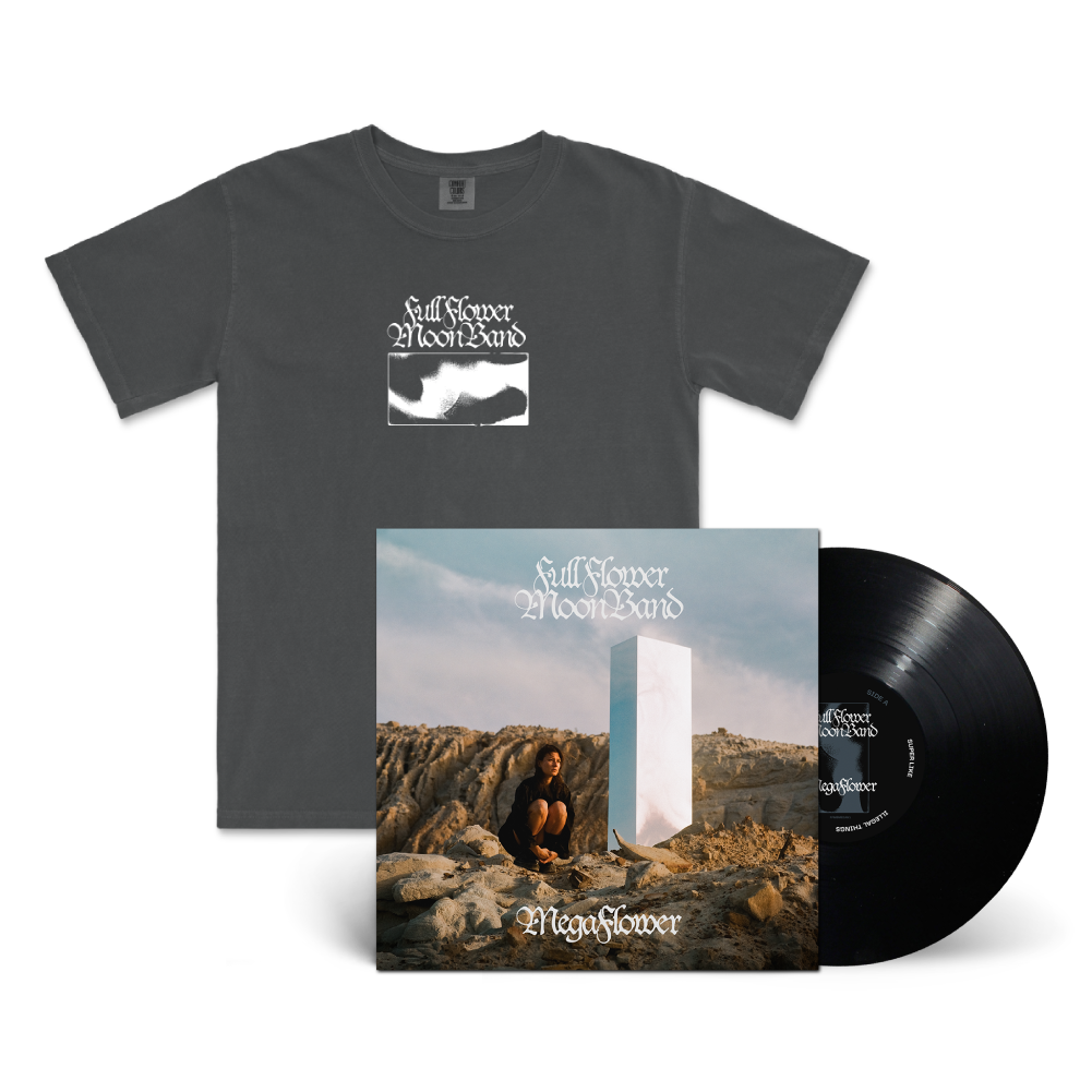 Full Flower Moon Band / Megaflower LP Black Vinyl & Super Like Me Grey Washed T-Shirt Bundle