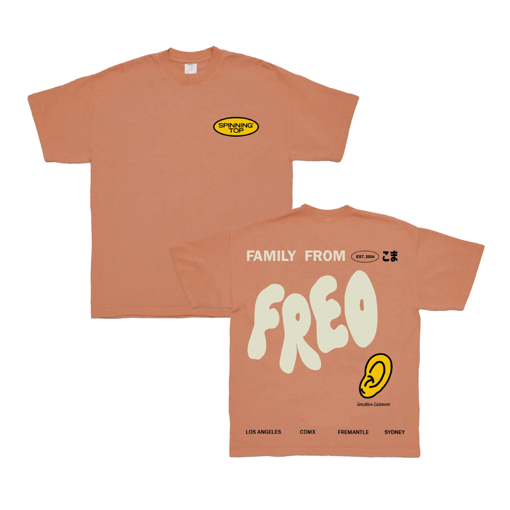 Spinning Top / Fam From Freo Salmon T-Shirt