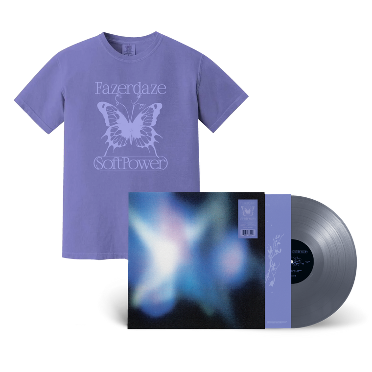 Fazerdaze / Soft Power LP Silver Vinyl & T-Shirt Bundle ***PRE-ORDER***