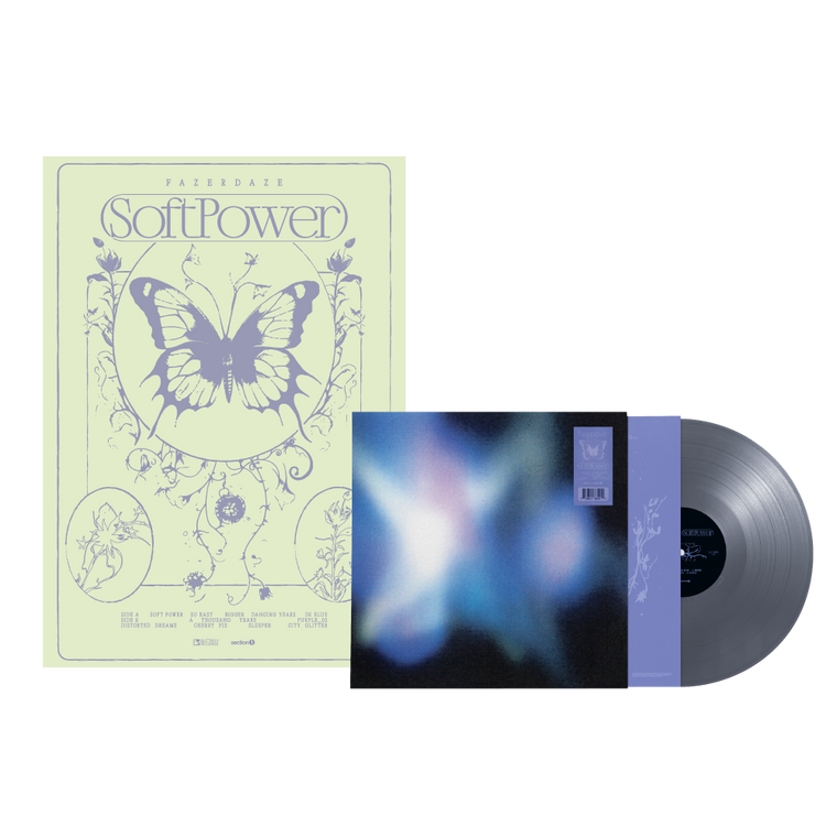 Fazerdaze / Soft Power LP Silver Vinyl & Poster Bundle