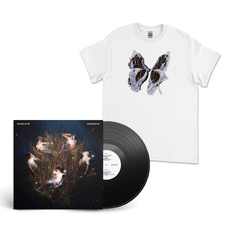 Floodlights / Underneath Vinyl & Butterfly Tee White Bundle ***PRE ORDER***