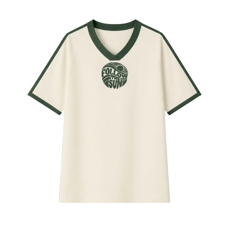 Xavier Rudd / Follow The Sun - Organic Cotton Premium Jersey (Antique White/Woodland Green)