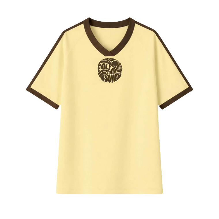 Xavier Rudd / Follow The Sun - Organic Cotton Premium Jersey (Butter Yellow/Brown)