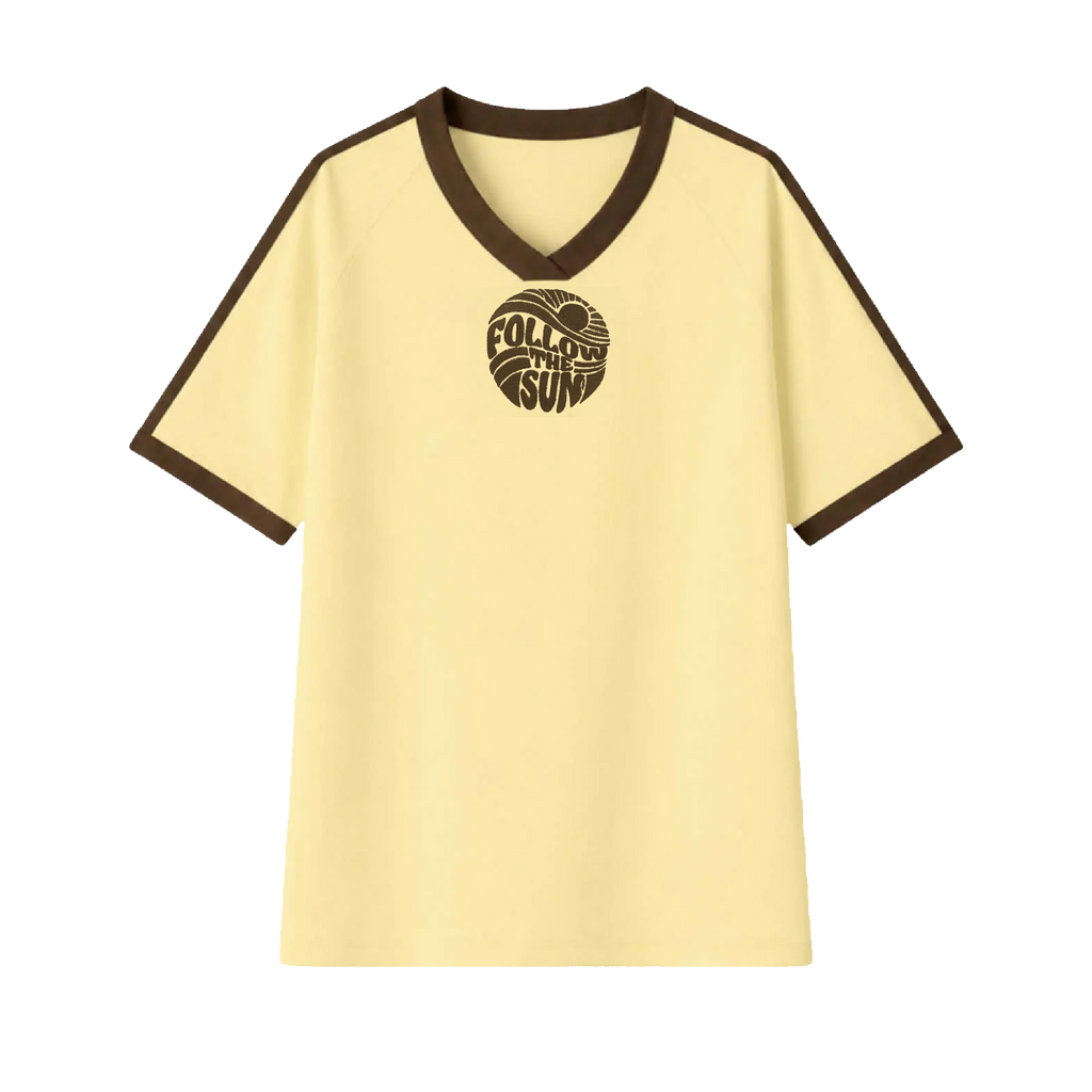 Xavier Rudd / Follow The Sun - Organic Cotton Premium Jersey (Butter Yellow/Brown)