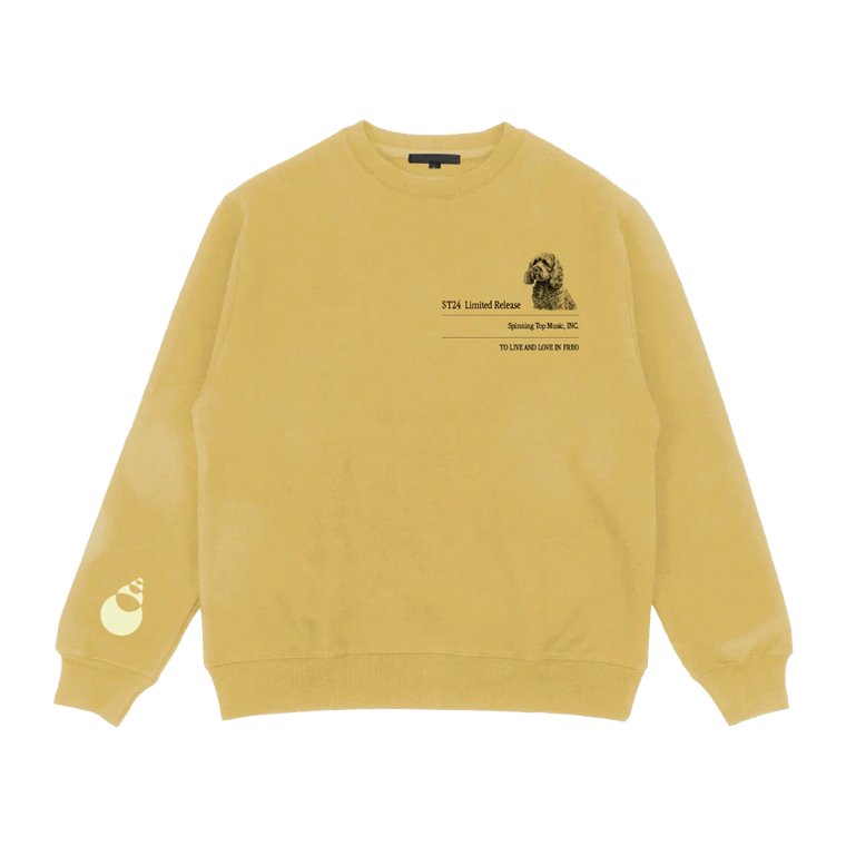 Spinning Top / Koma Dawg Mustard Crewneck