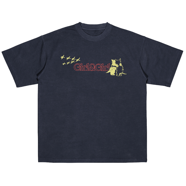 Girl and Girl / Hugs Navy T-Shirt