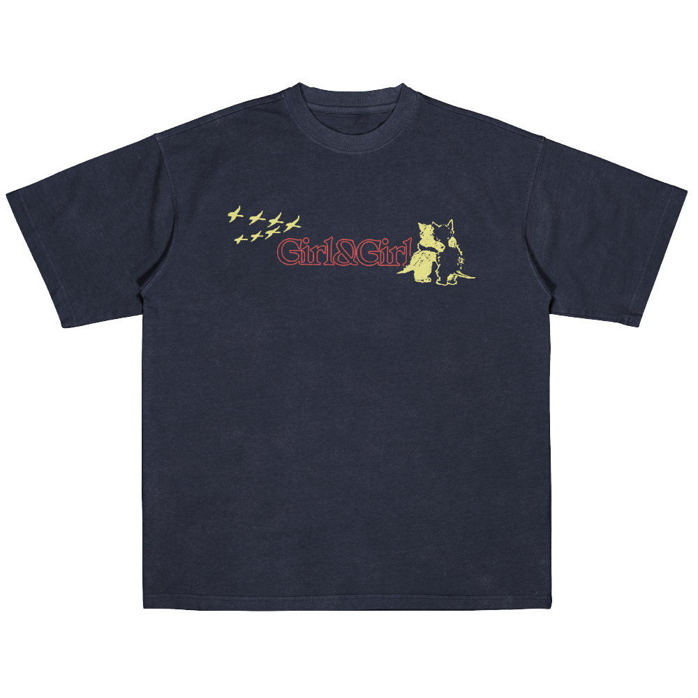 Girl and Girl / Hugs Navy T-Shirt