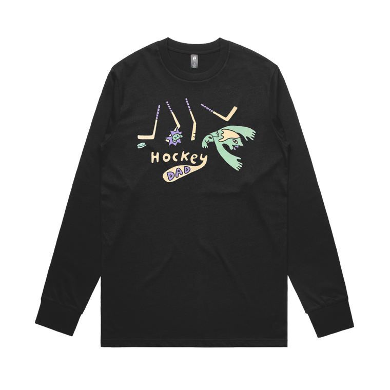 Hockey Dad / Sticks & Puck Longsleeve Black