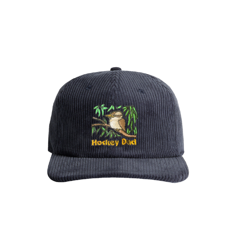 Hockey Dad / Kookaburra Cord Cap Petrol Blue