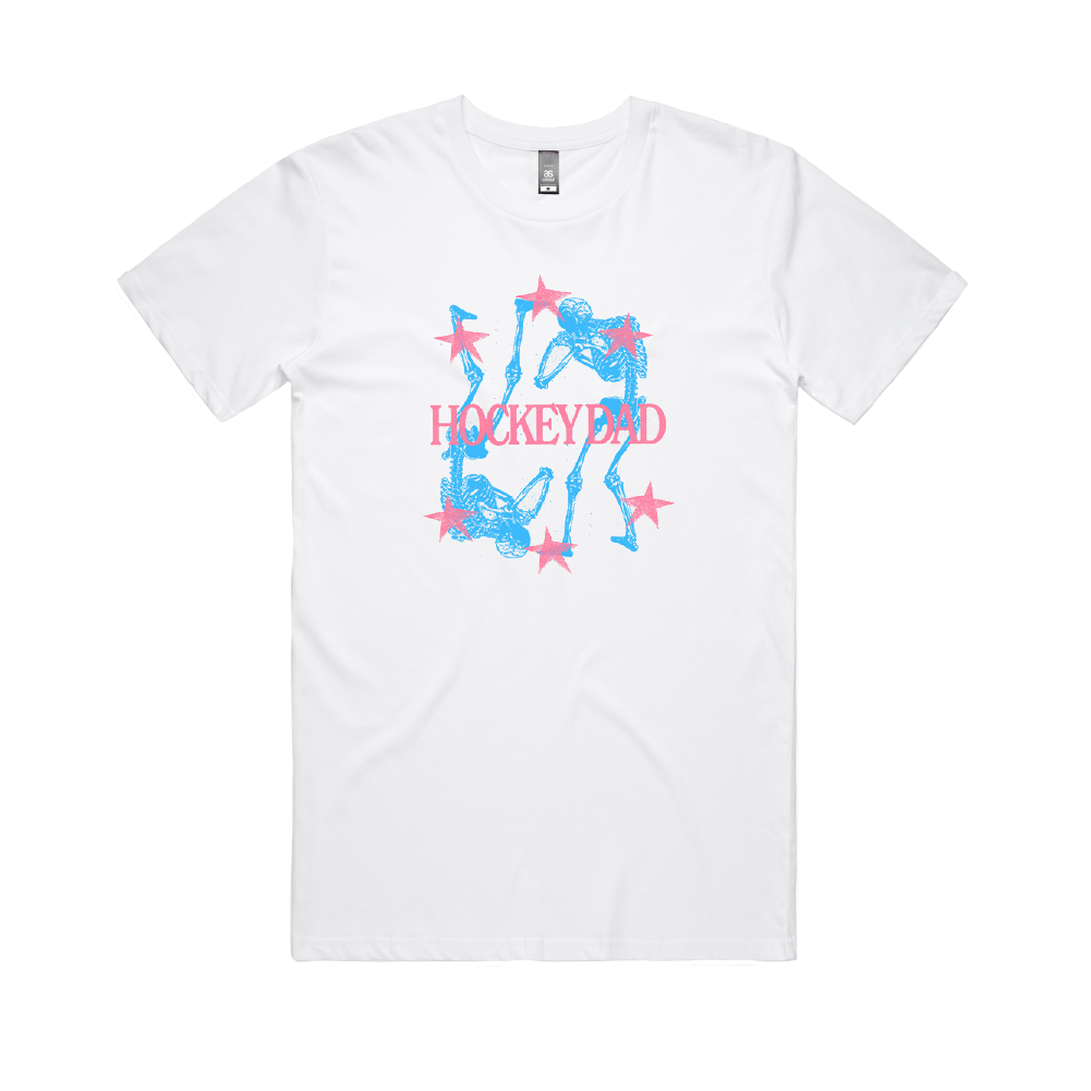 Hockey Dad / Skeleton Stars (Blue & Pink) T-Shirt Natural