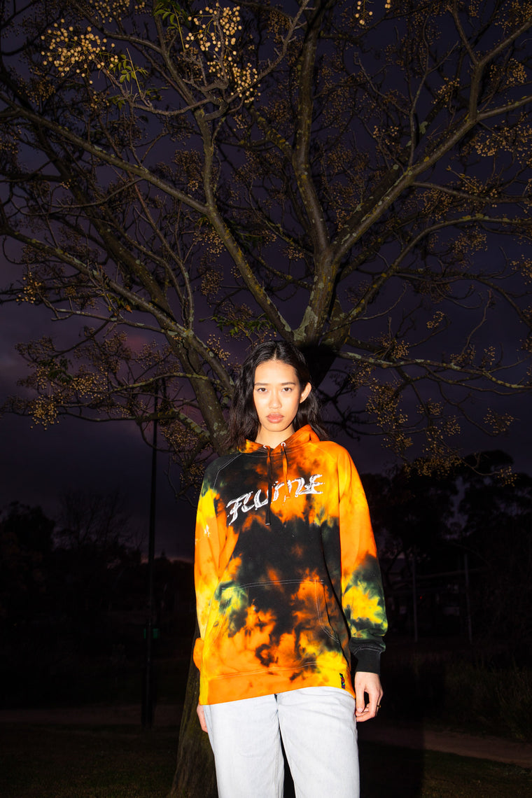 Logo / Orange Splash Tie Dye Hood