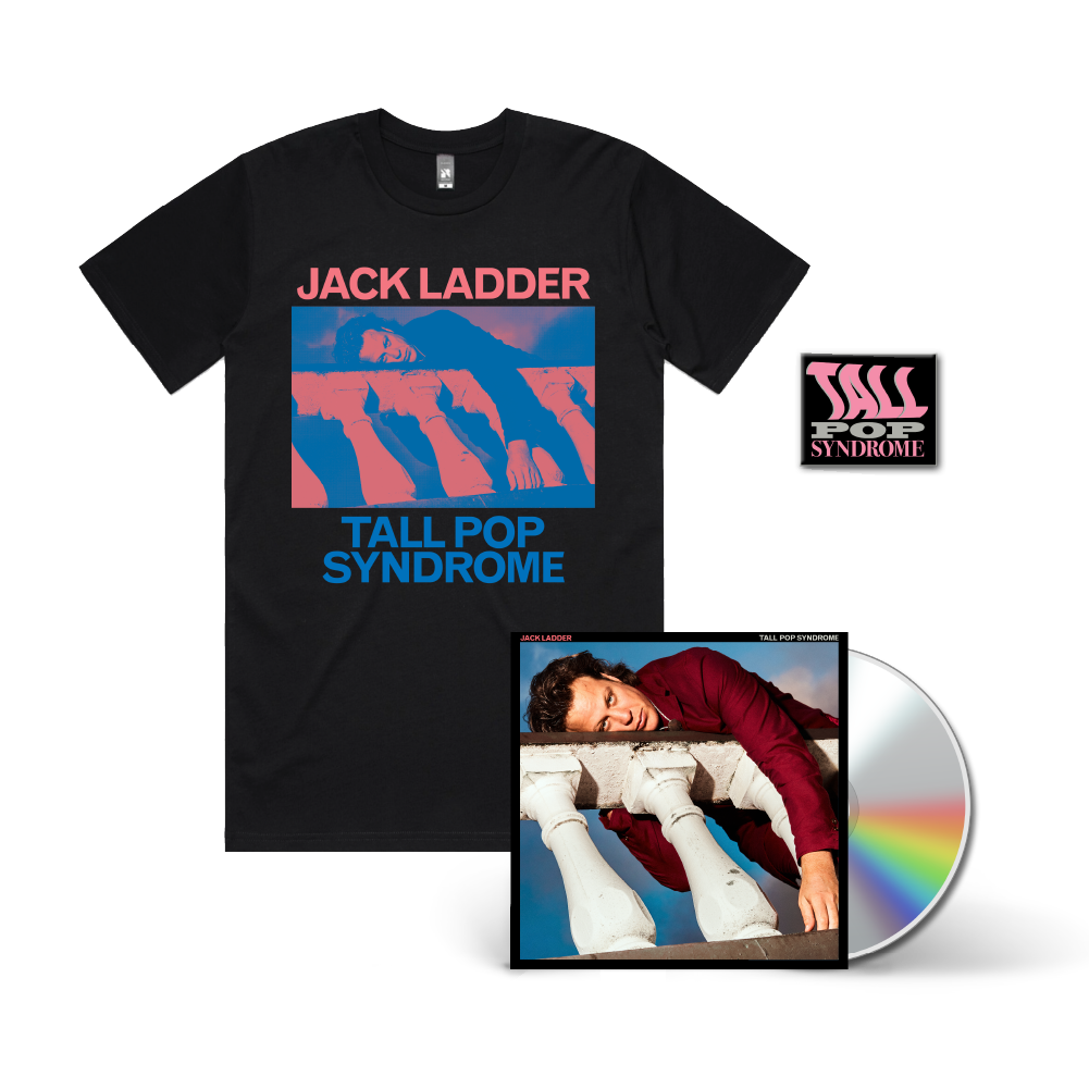 Jack Ladder / Tall Pop Syndrome CD, T-Shirt & Pin Bundle