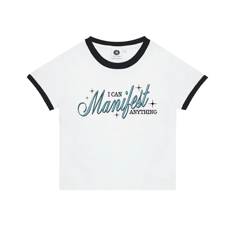 Kita Alexander / I Can Manifest Anything White Baby Tee