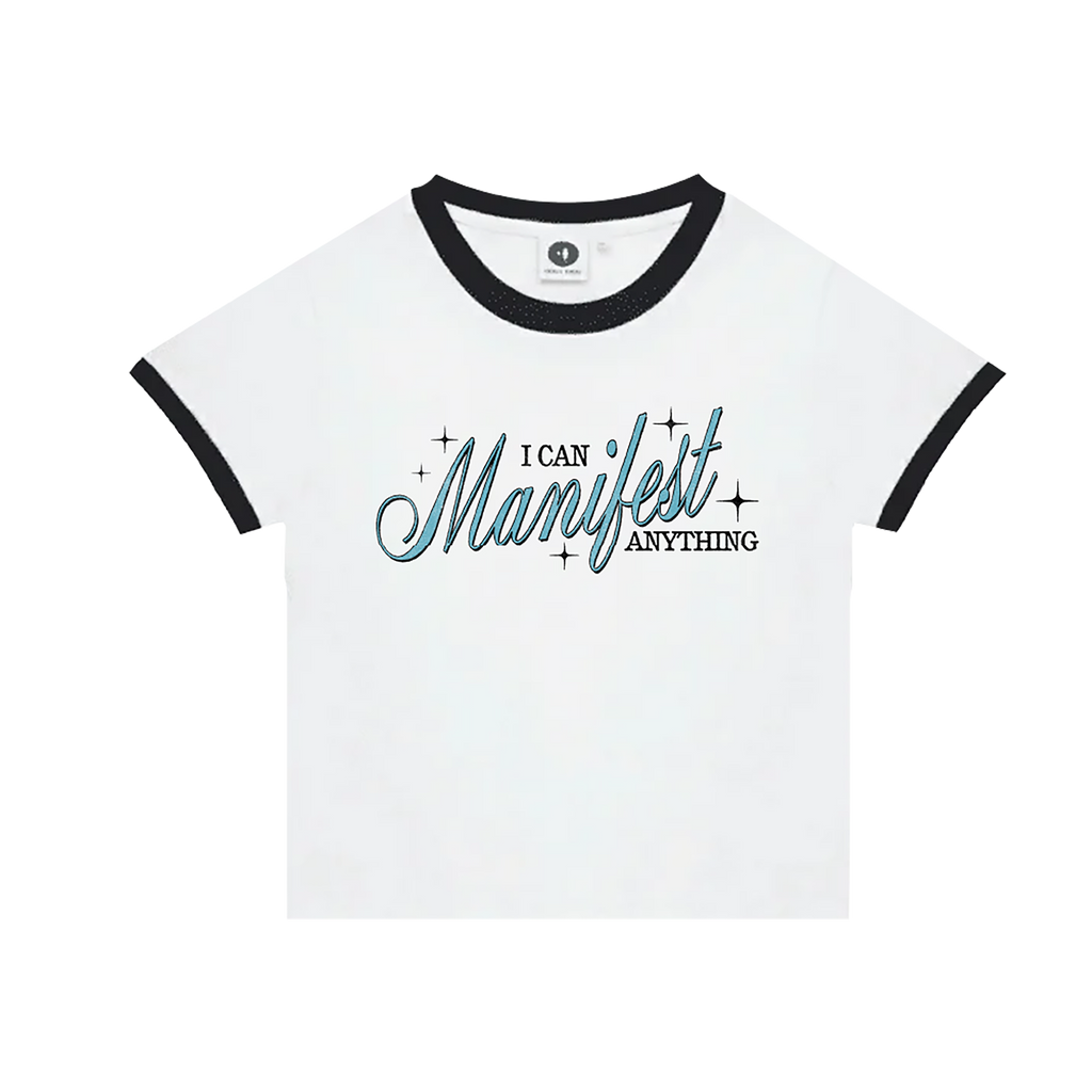 Kita Alexander / I Can Manifest Anything White Baby Tee