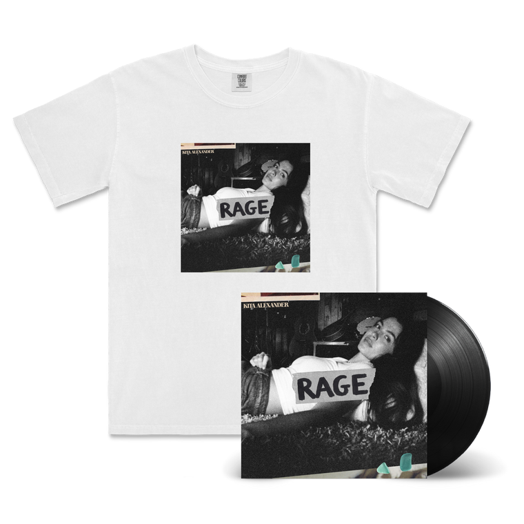 Kita Alexander / RAGE LP Black Vinyl, White T-Shirt & Signed Art Card