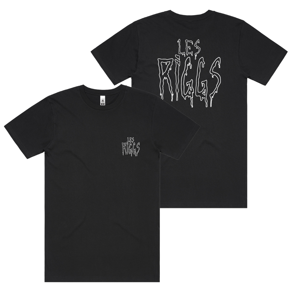 Le Riggs / Pocket and Back Print Black T-shirt