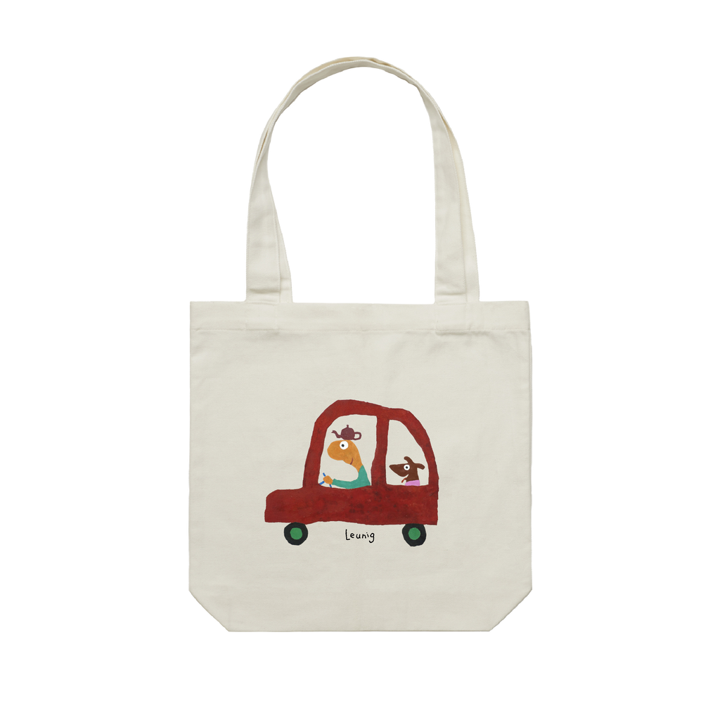 Leunig 'Red Car' Tote Bag