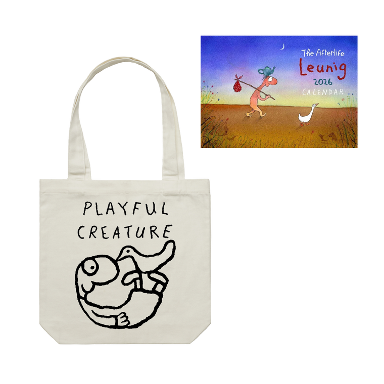2026 Leunig Calendar & 'Playful Creature' Tote Bag Bundle