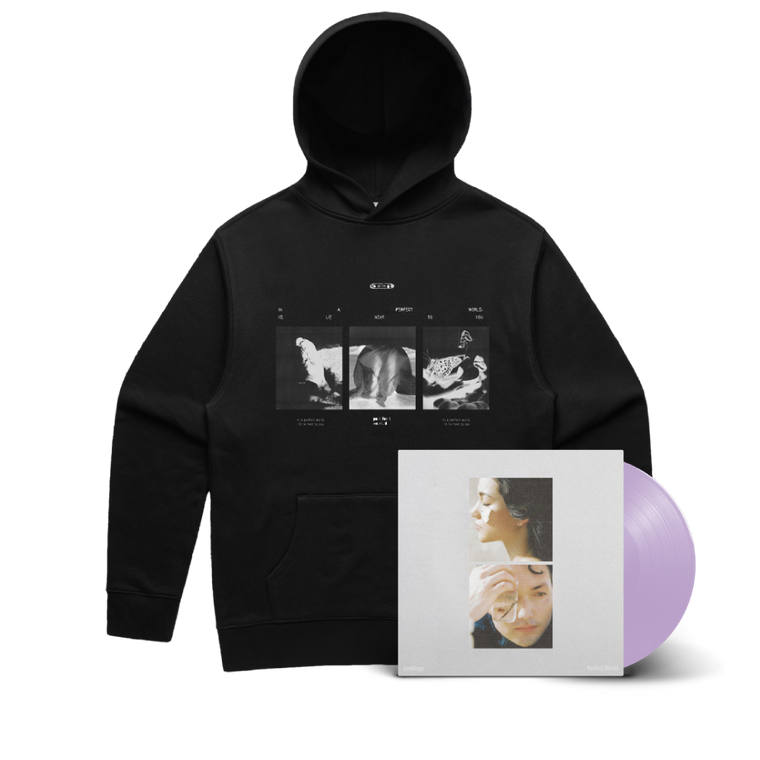Lastlings / Perfect World LP Lilac SIGNED Vinyl & Hood Bundle