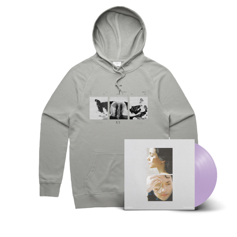 Lastlings / Perfect World LP Lilac SIGNED Vinyl & Hood Bundle