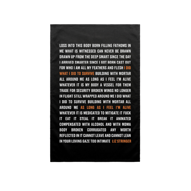Liz Stringer / To Survive Black Tea Towel