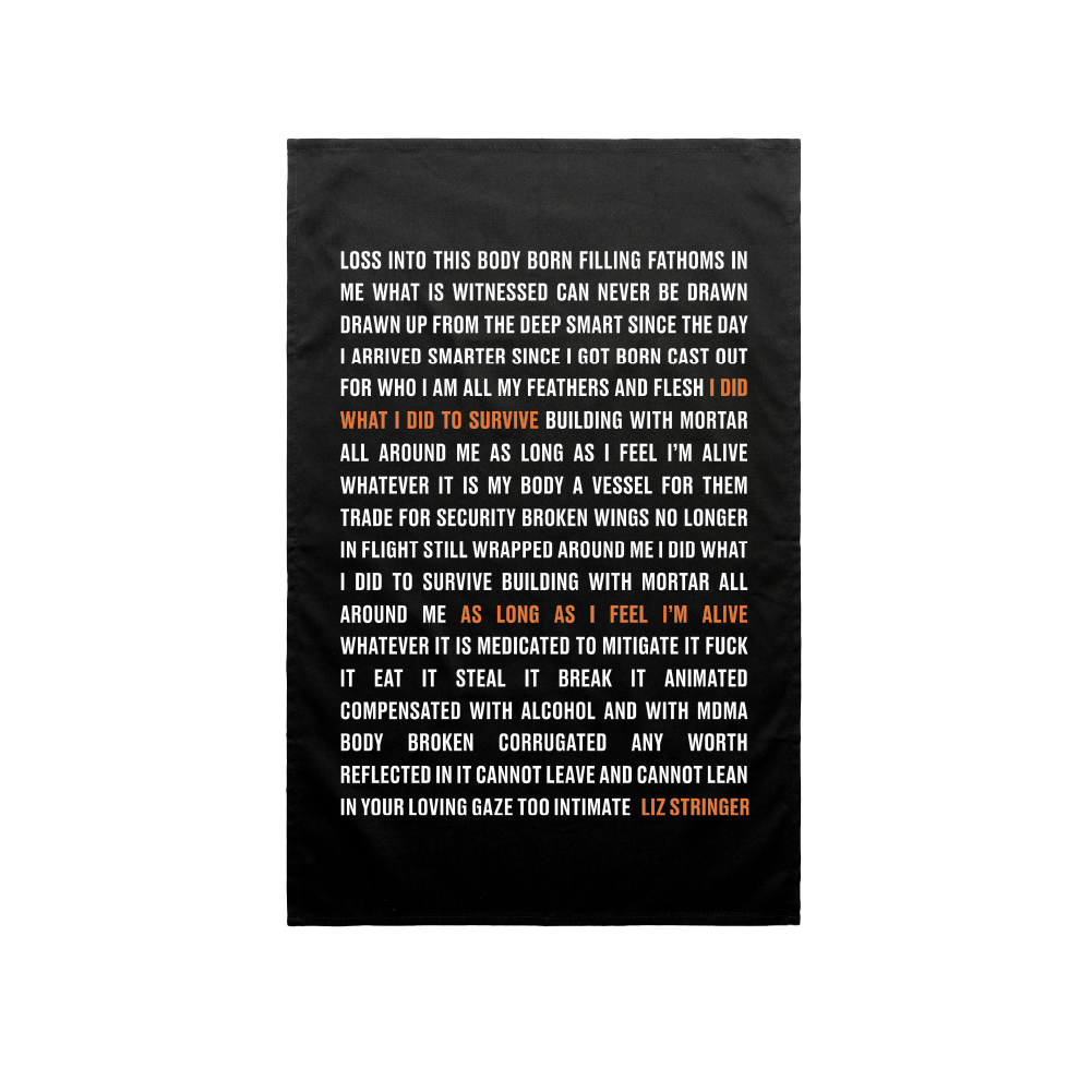 Liz Stringer / To Survive Black Tea Towel