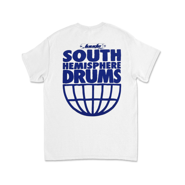 LUUDE / South Hemisphere Drums White Tee – sound-merch.com.au