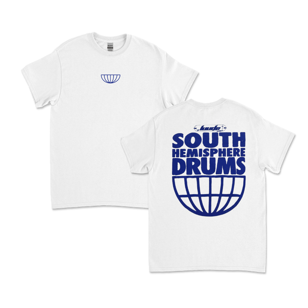 LUUDE / South Hemisphere Drums White Tee – sound-merch.com.au