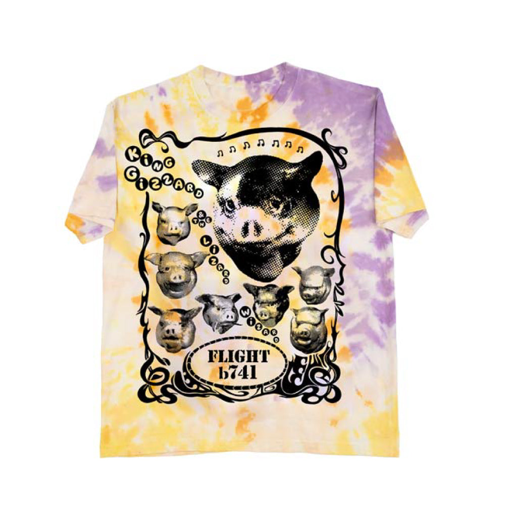 Pig Tie Dye Tee - Purple/Gold