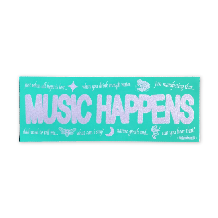 Music In Exile / Music Happens Pink & Blue Sticker
