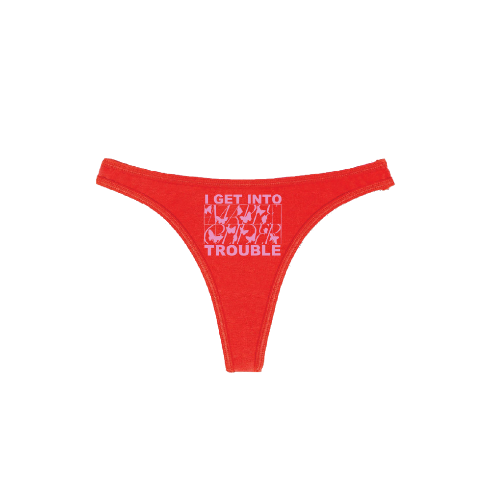 Maple Glider / I Get Into Trouble Thong - Red Orange