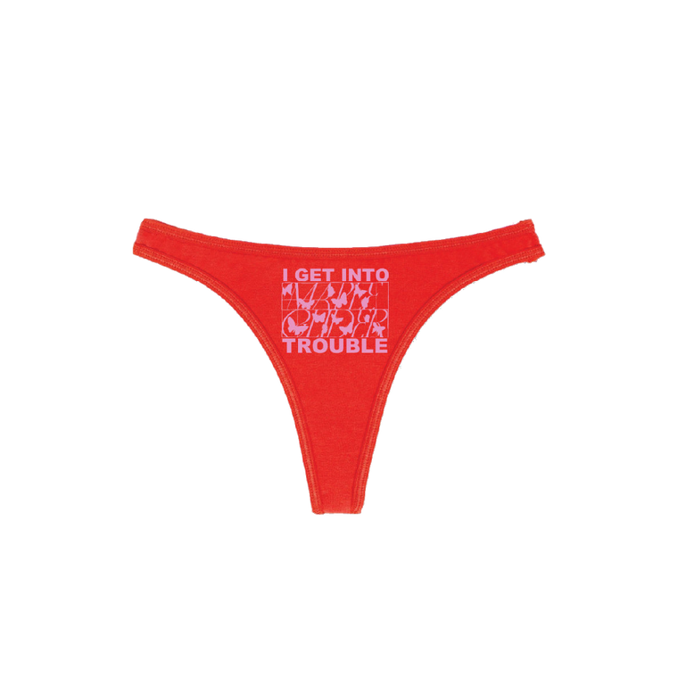 Maple Glider / I Get Into Trouble Thong - Red Orange