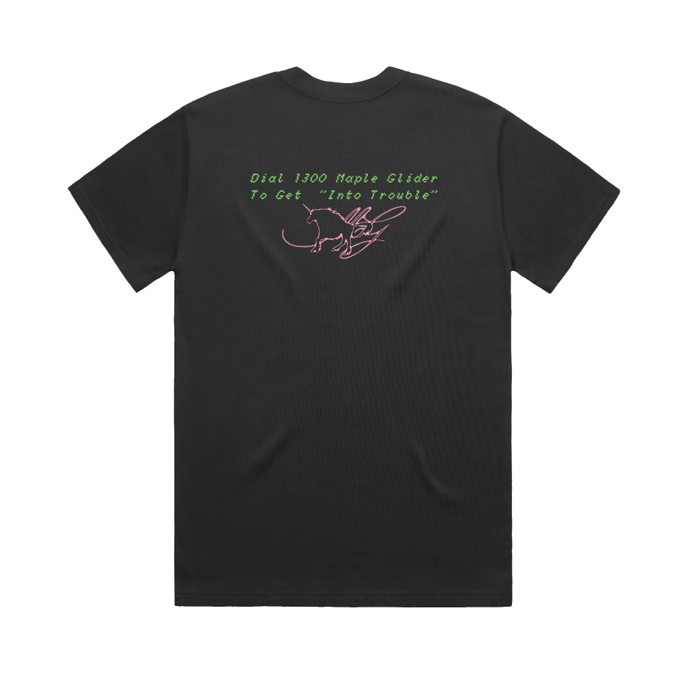 Maple Glider / Bionic Unicorn - Faded Black T-Shirt