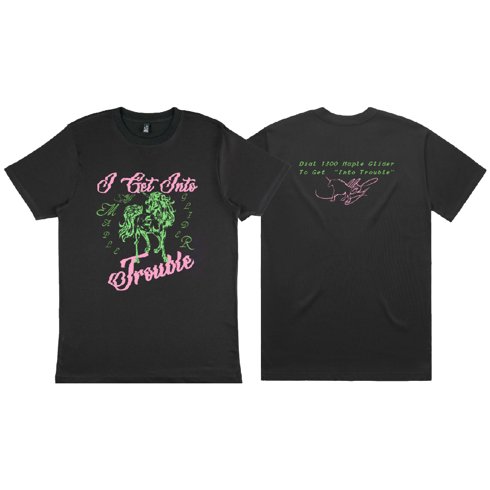 Maple Glider / Bionic Unicorn - Faded Black T-Shirt