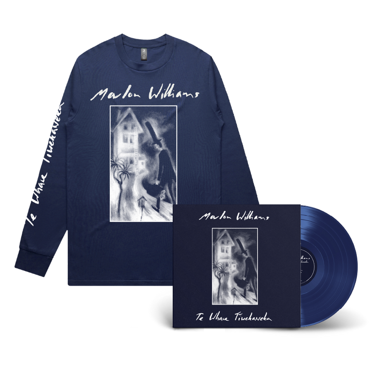 Marlon Williams / Te Whare Tīwekaweka SIGNED LP Royal Blue Vinyl & Navy Blue Long Sleeve  Bundle ***PRE-ORDER***