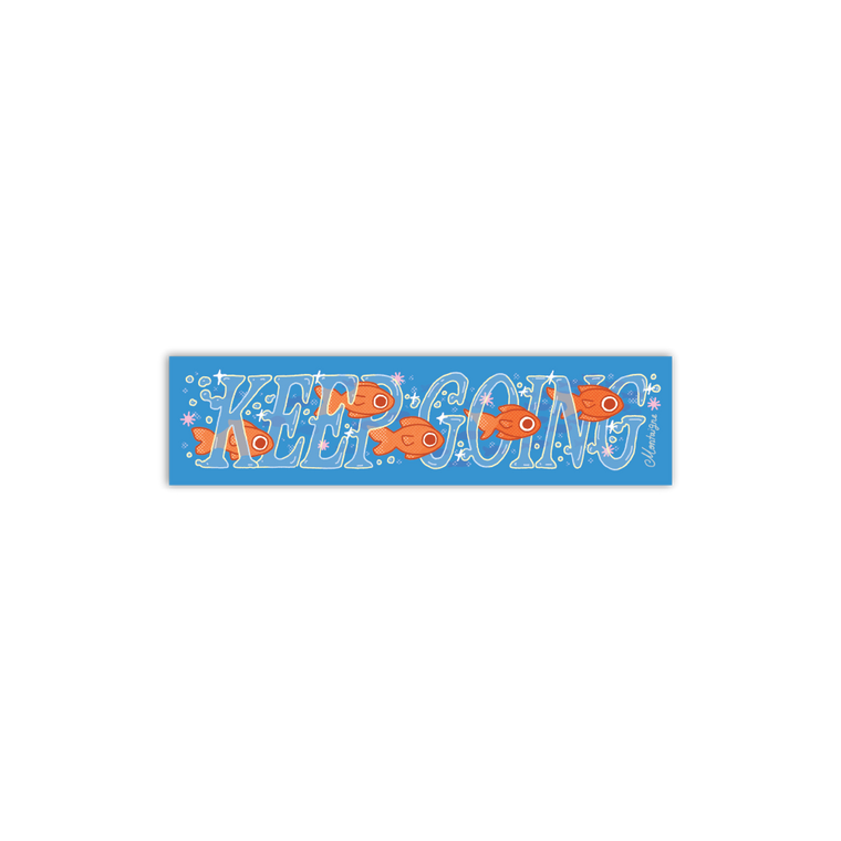 Montaigne / Keep going fish bumper sticker