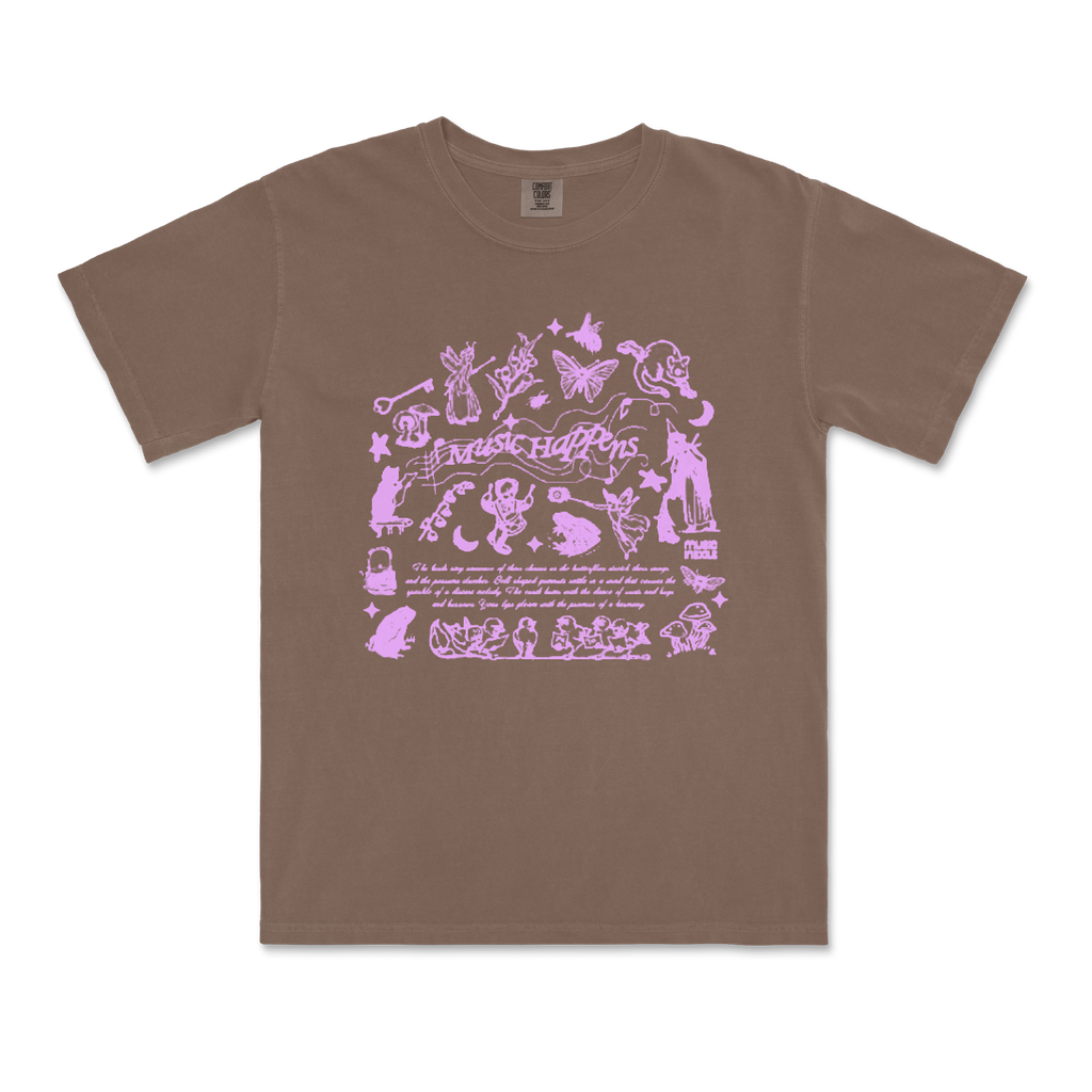 Music In Exile / 'Music Happens' Brown T-Shirt