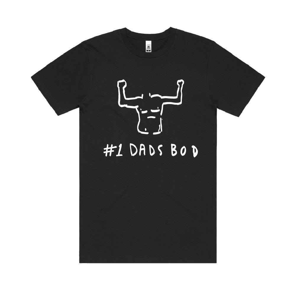 #1 Dads / Dads Bod - Black T-Shirt