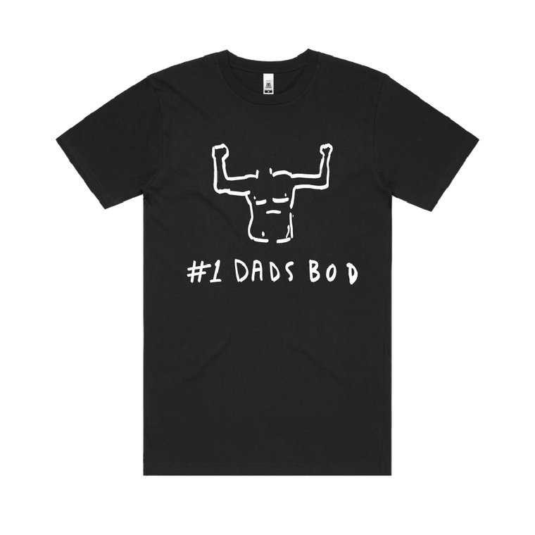 #1 Dads / Dads Bod - Black T-Shirt