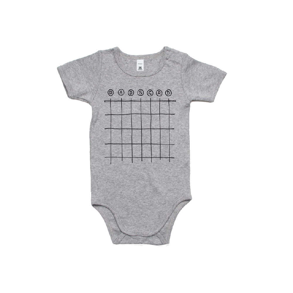 #1 Dads / DADSGAD Baby Onesie - Grey Marle