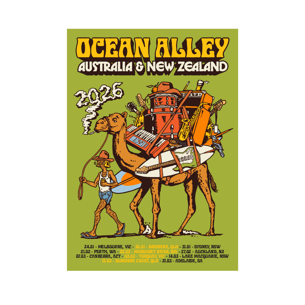 Ocean Alley / 2026 AUS NZ Tour: Limited Holographic Tour Poster (Signed) - Green (WA)