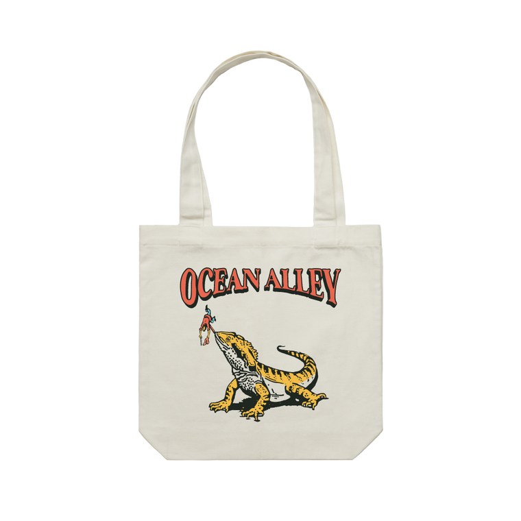 Lizard Tote Bag (Cream)