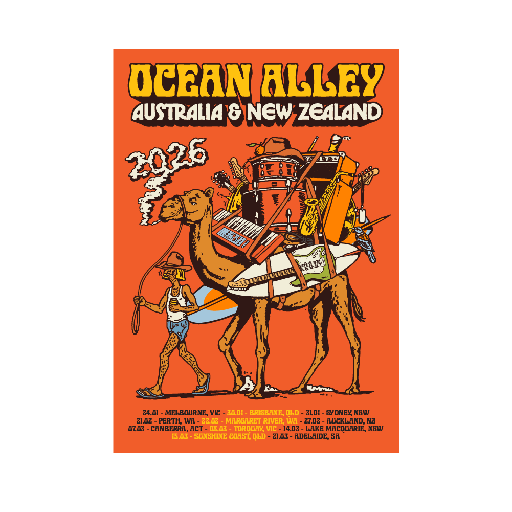 Ocean Alley / 2026 AUS NZ Tour: Limited Holographic Tour Poster (Signed) - Orange (VIC)