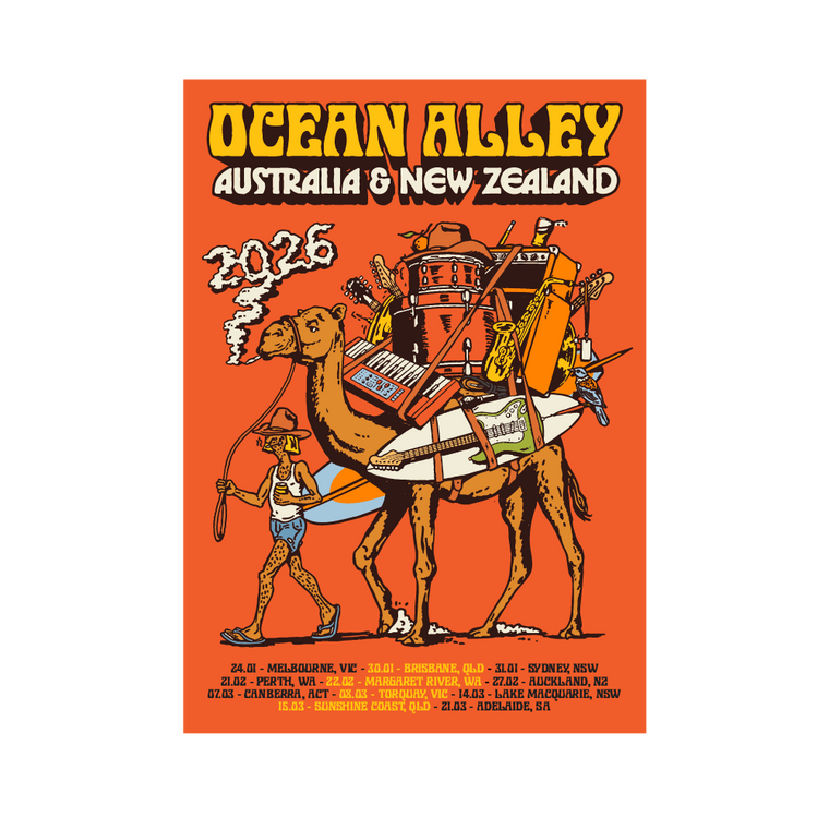 Ocean Alley / 2026 AUS NZ Tour: Limited Holographic Tour Poster (Signed) - Orange (VIC)