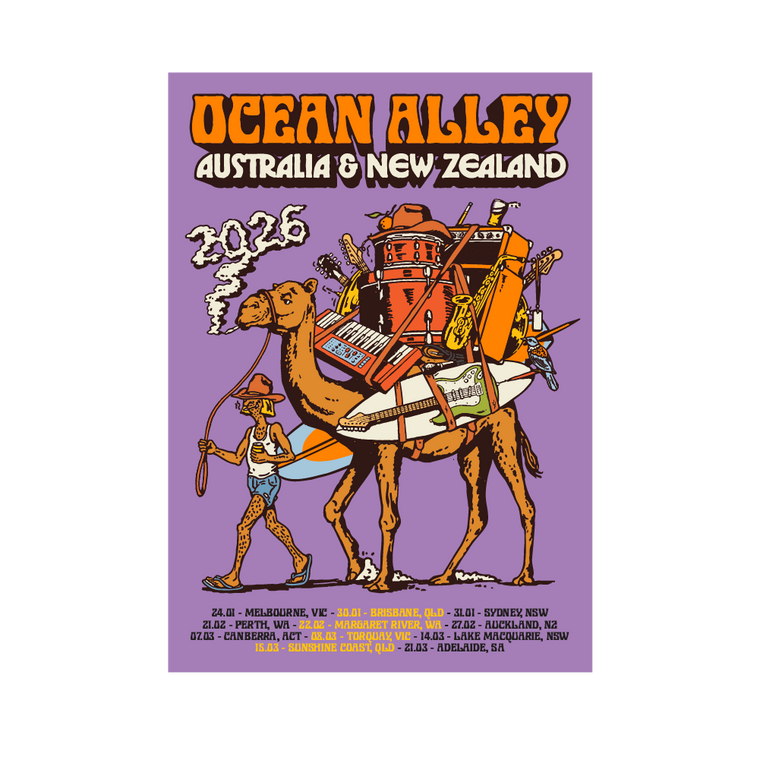 Ocean Alley / 2026 AUS NZ Tour: Limited Holographic Tour Poster (Signed) - Purple (NSW)