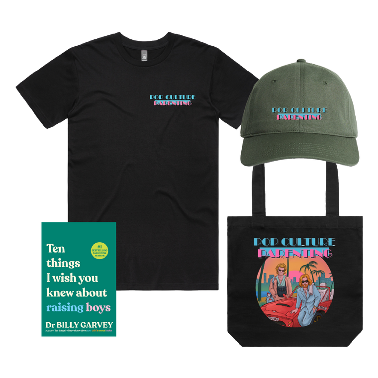 'Ten Things I Wish You Knew About Raising Boys' Book, Black Tee, Green Cap & Black Tote Bundle