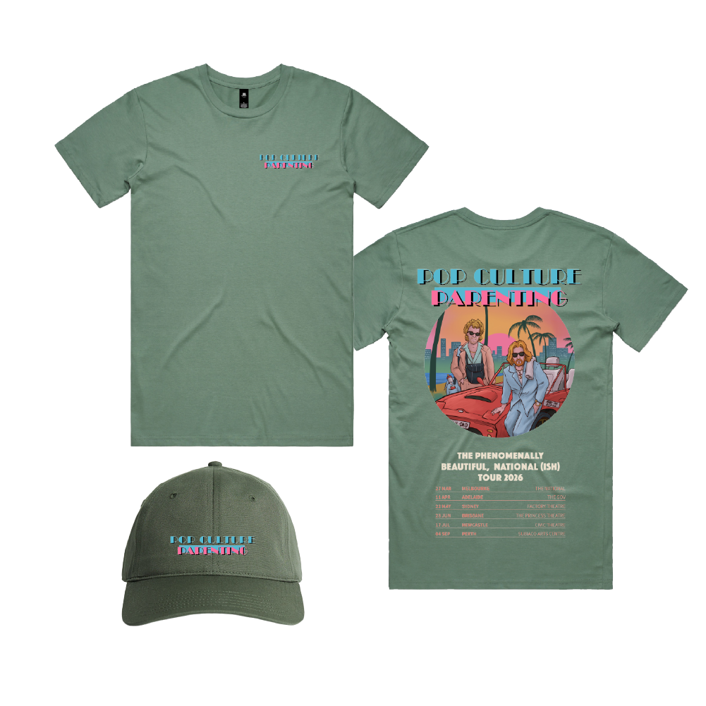 Pop Culture Parenting / Sage Tee & Green Cap