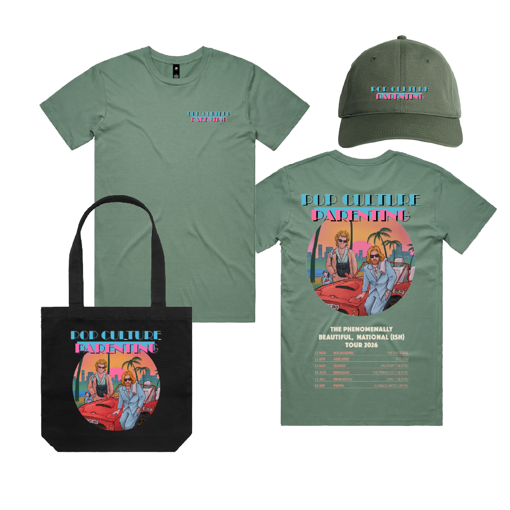 Pop Culture Parenting / Sage Tee, Green Cap & Tote ***PRE-ORDER***