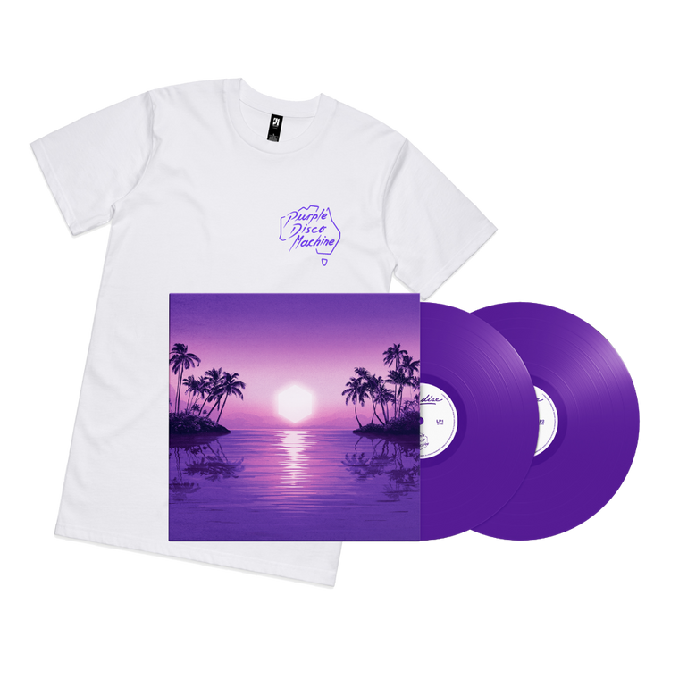 Purple Disco Machine / Paradise 2xLP Purple Vinyl & Australian Tour T-Shirt Bundle