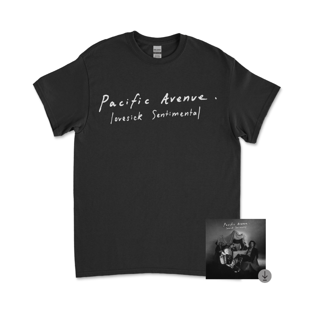 Pacific Avenue / Lovesick Sentimental Black T-Shirt & Digital Download ***PRE-ORDER***
